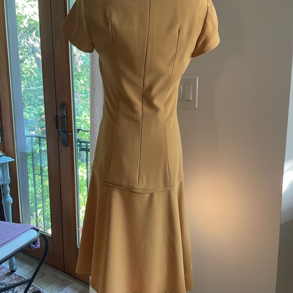 Hand Sewn Elegant Gold Women's Flapper Style Dress Haute Couture Fits 6-8 - Picture 5 of 7